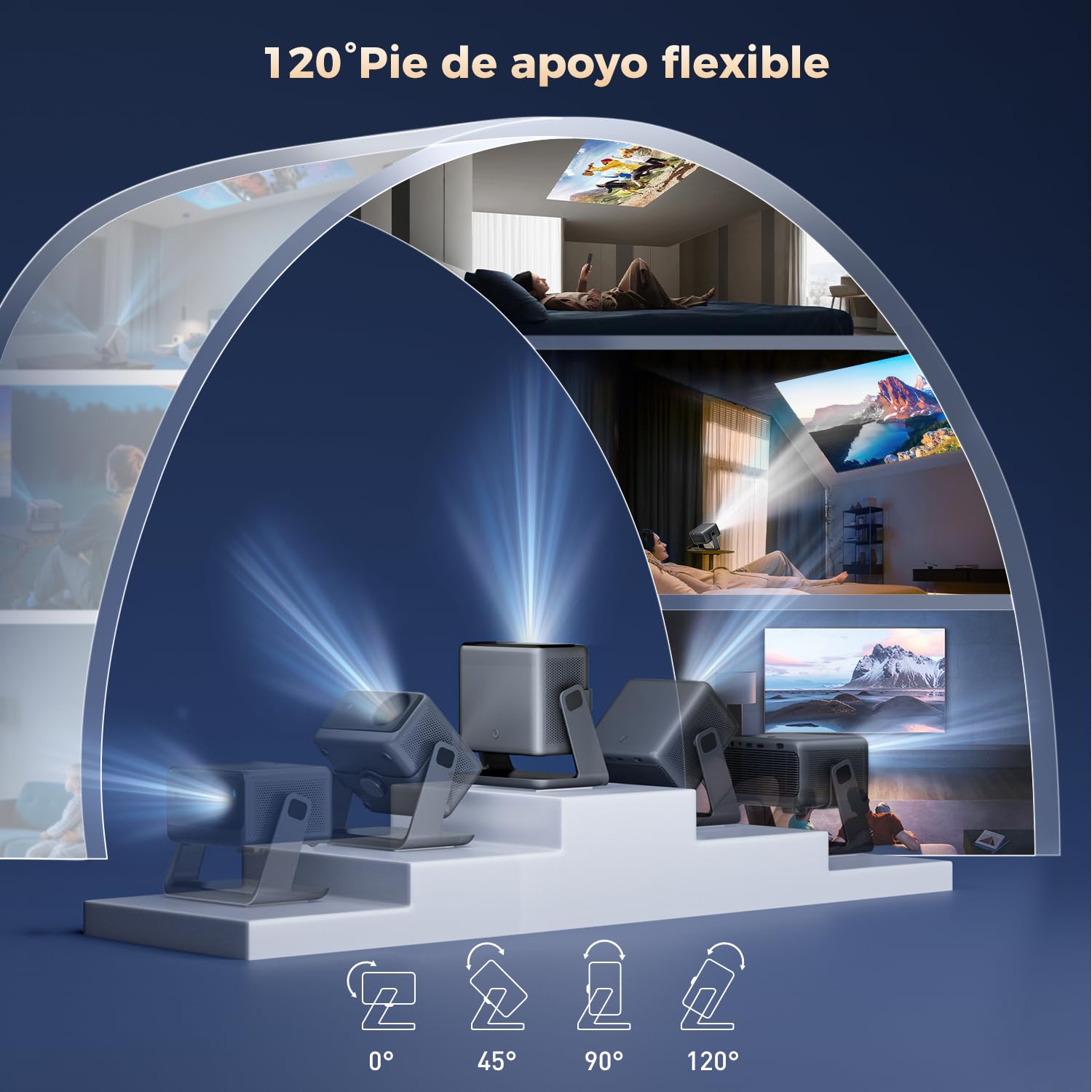 30000 Lúmenes Proyector Supported WiFi Bluetooth, AMEELA 1080P Videoproyector Compatible con Netflix/Youtube/PrimeVideo, 100,000+ Apps Compatible con iOS/Android