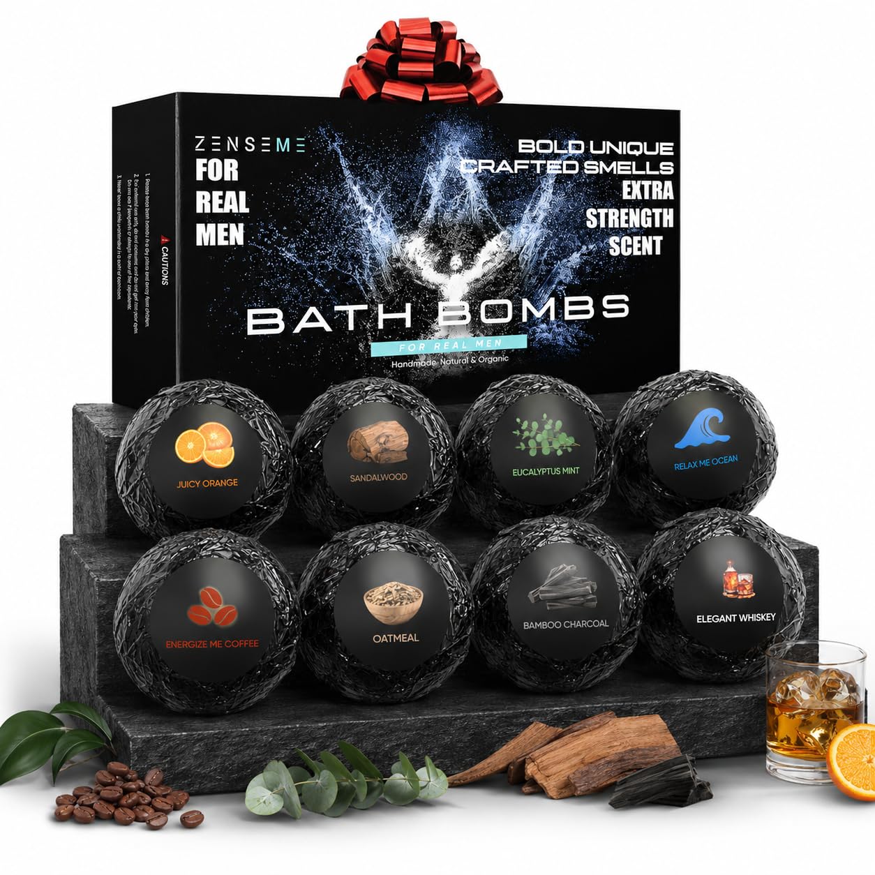 ZenseMe Bath Bombs for Men Gift Set of 8