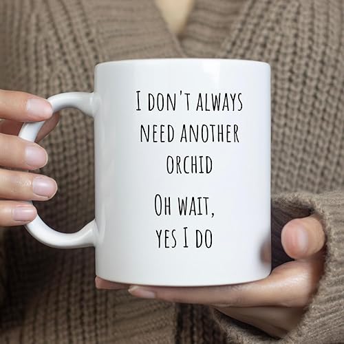 Miniatura 4 de Taza de café con texto en inglés "I Like Orchids", regalo para amantes de las orquídeas, siempre necesita otra orquídea divertida taza de café