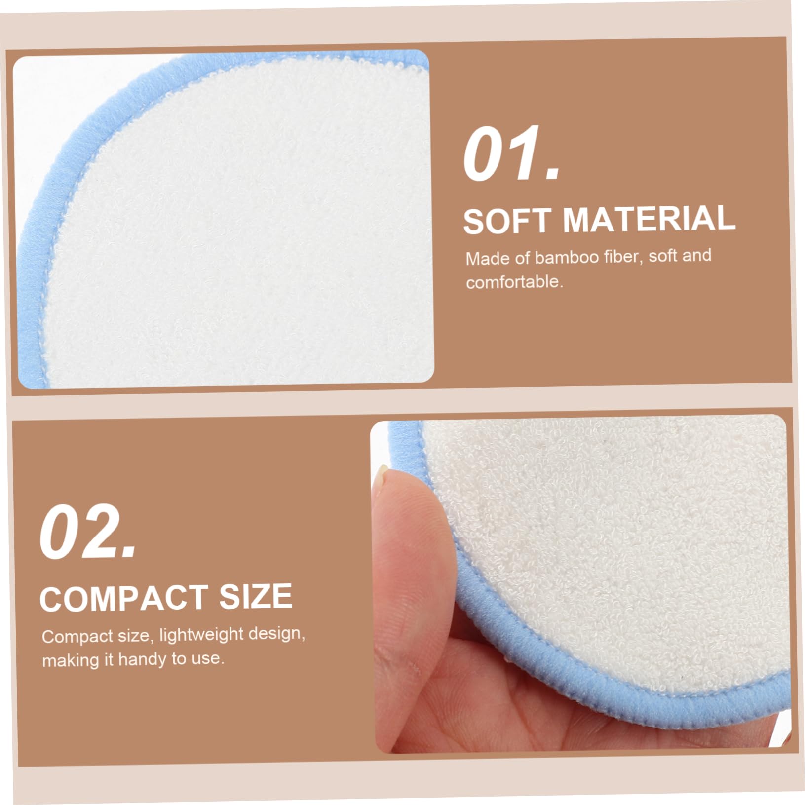 Beavorty 5 Sätze Reinigungspads Entferner Tücher Make-up-schwämme Make-up-pads Wischen Einweichpads Nehmen Make-up-puff Wiederverwendbares Abschminkpad Gel Bambusfaser 15 Stück * 5