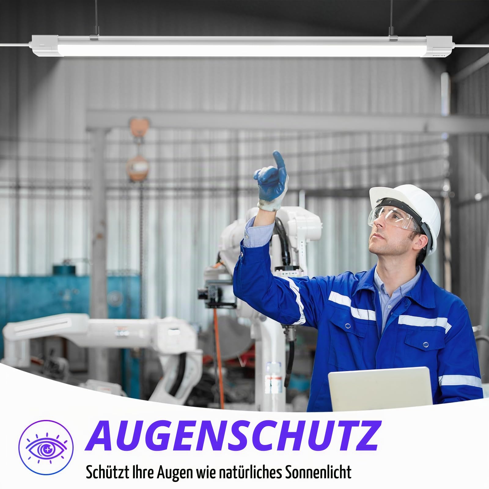 2 Stück Feuchtraumleuchte LED 120CM, Kellerlampe 36W 3600LM, GaragenLampe Kaltweiss 5000K, Röhre Lampe IP66 Wasserfest, Werkstattlampe Deckenleuchte Hell, Feuchtraum Leuchte für garage Werkstatt Kelle