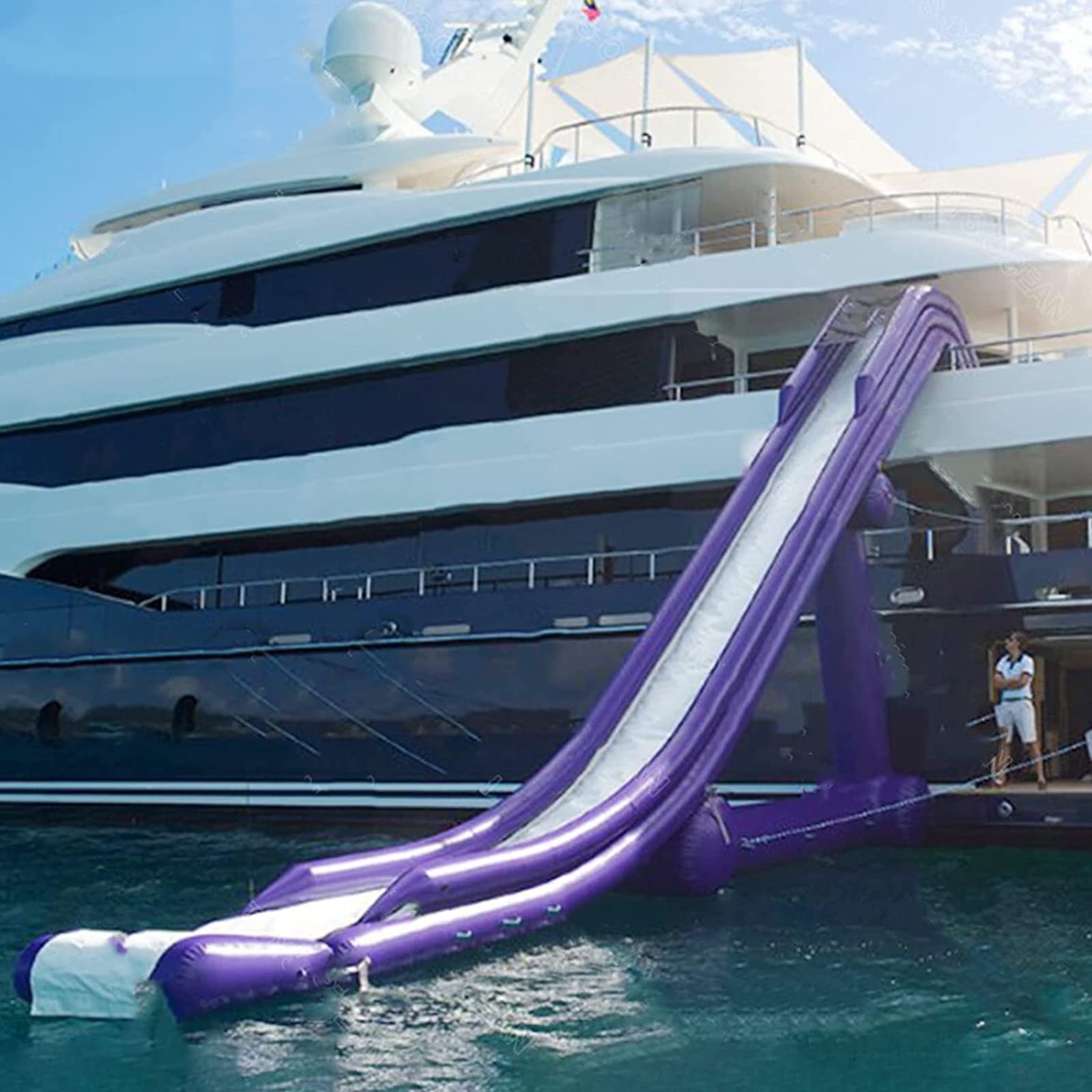 Inflatable Yacht Floating Water Slide, Summer Yacht Use Water Park Slide