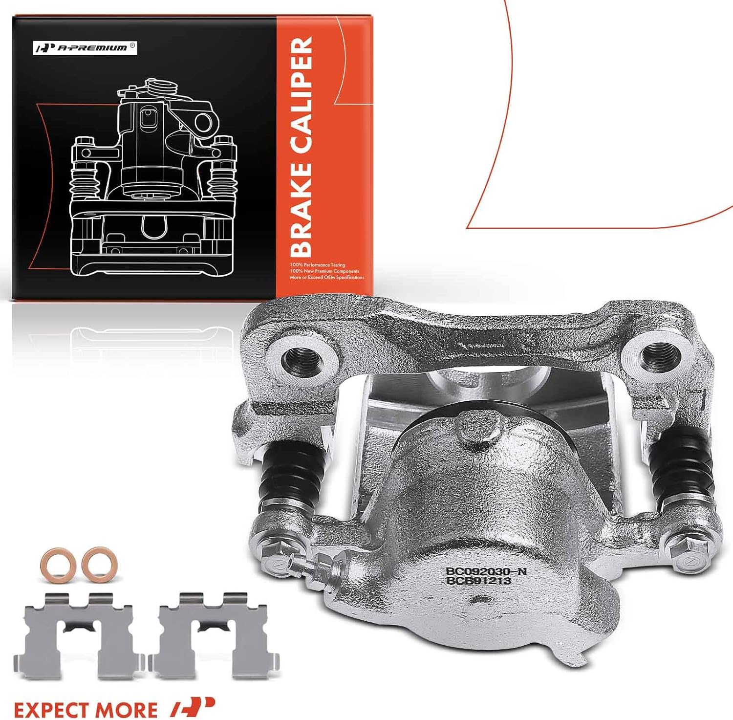 A-Premium Disc Brake Caliper Assembly with Bracket Compatible with Select Asuna, Chevy, Geo, GMC, Pontiac and Suzuki Models -X-90 1996-1998, Sunrunner 1992-1997, Tracker/Sidekick 89-98 - Front Driver