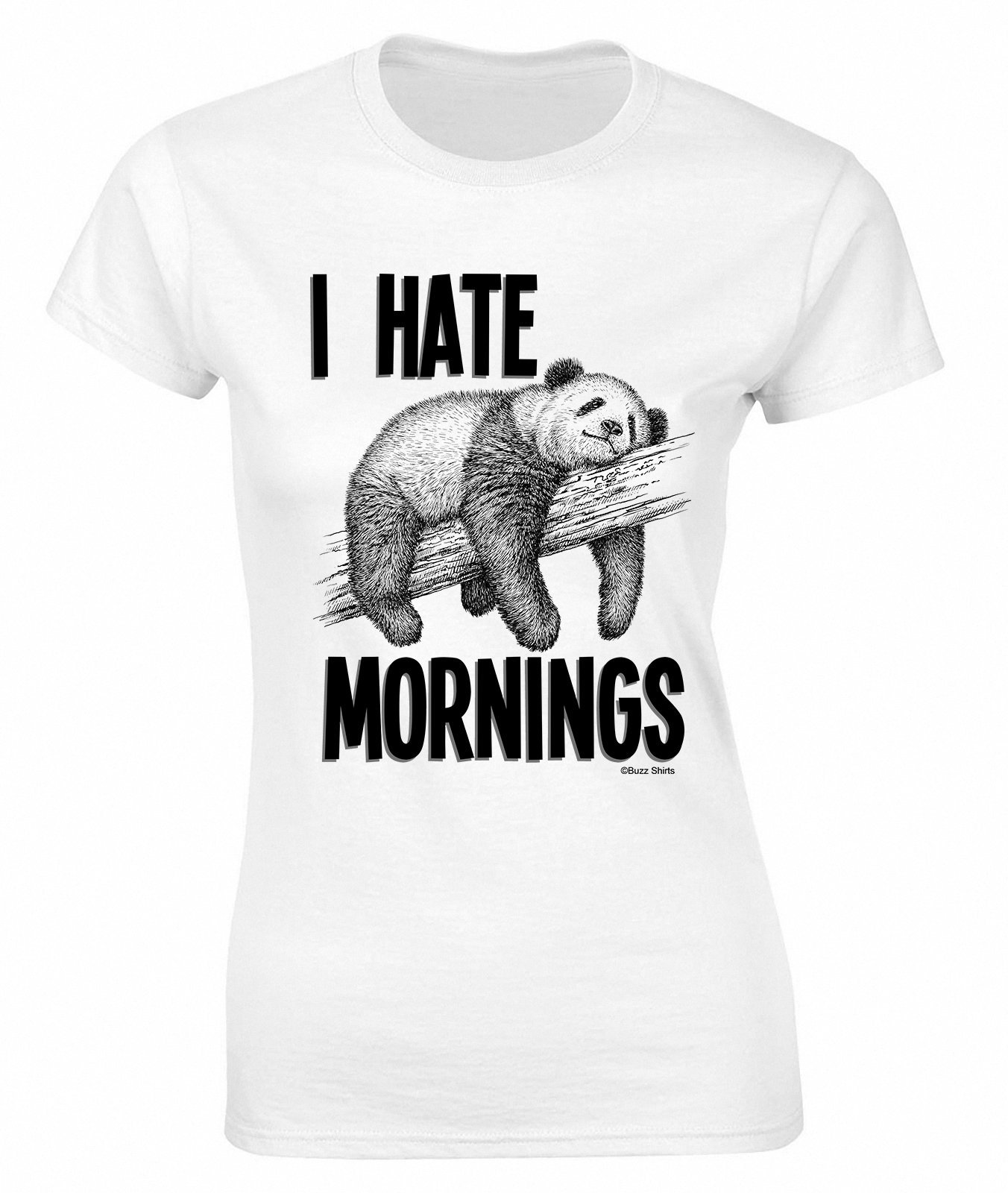 I Hate Mornings Funny Panda, Women's Lazy Animal T-Shirt