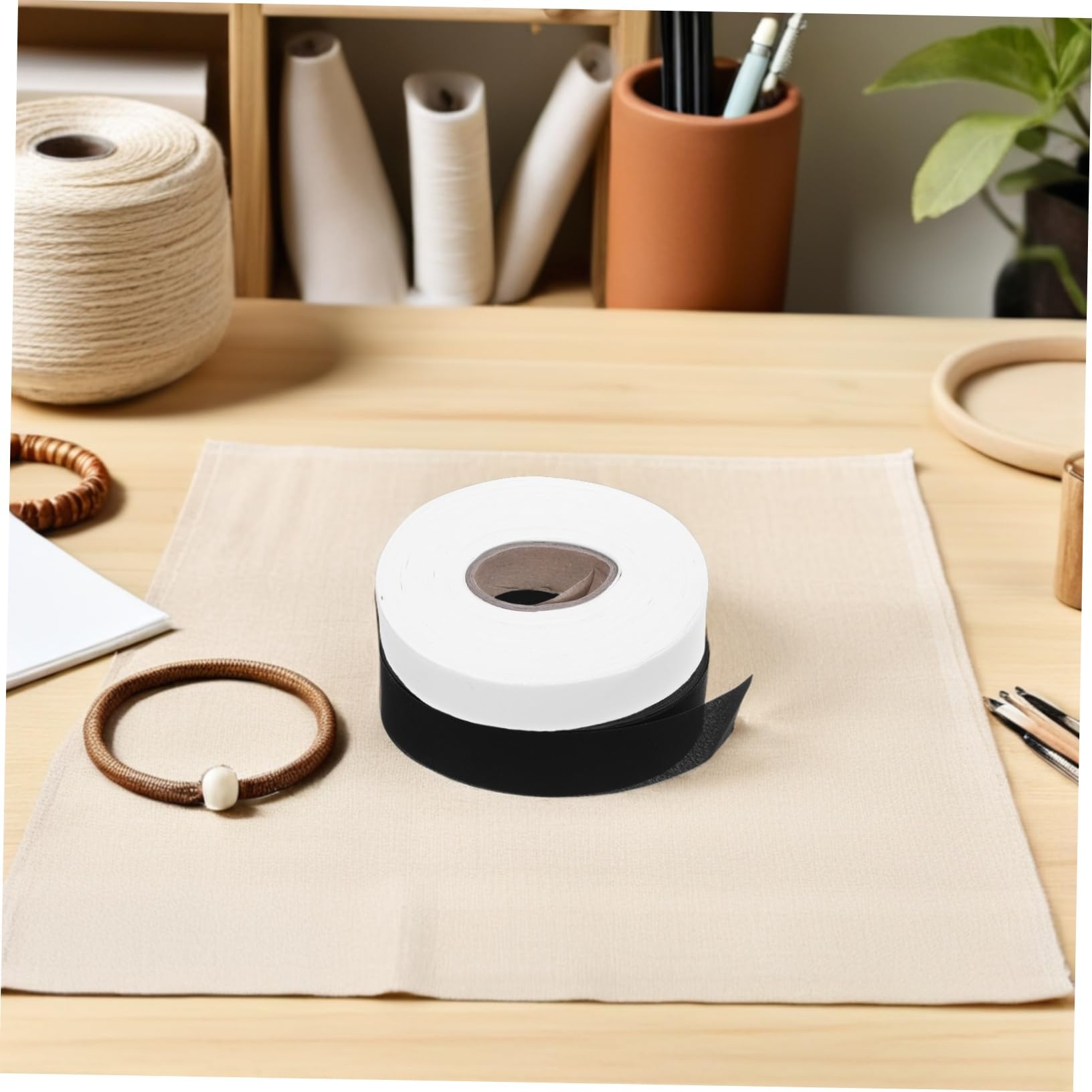 Mipcase 4 Rollos Cinta de Sarga para Coser Cortinas Metros de Cinta Encabezado de Cortinas para Manualidades y Dobladillos para Uso Doméstico Oficina