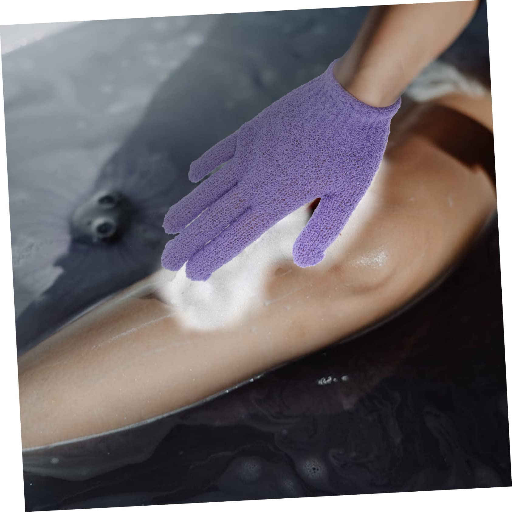 30 Pz Guanti da bagno a cinque dita scrubber per il viso spugna per la pulizia guanto esfoliante exfoliating gloves guanti da doccia guanti da bagno in nylon Viola,porpora BELLIFFY