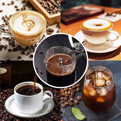 Miniatura 7 de Cafetera de café expreso con tapa de cristal y acero inoxidable cafetera italiana clásica cafetera Moka  469 tazas 122fl oz127oz9 tazas taza de