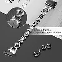 Vista 2 de Wearlizer Compatible con Fitbit Charge 6/Charge 5, correas ajustables de metal de alta calidad, pulseras elegantes, accesorios lindos, correas