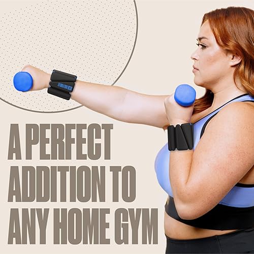 Vista 6 de SPORTBIT Pesas de muñeca para mujer, par de pesas de silicona curada con platino de 1 libra para muñeca y tobillo, ajustables, duraderas, diseño
