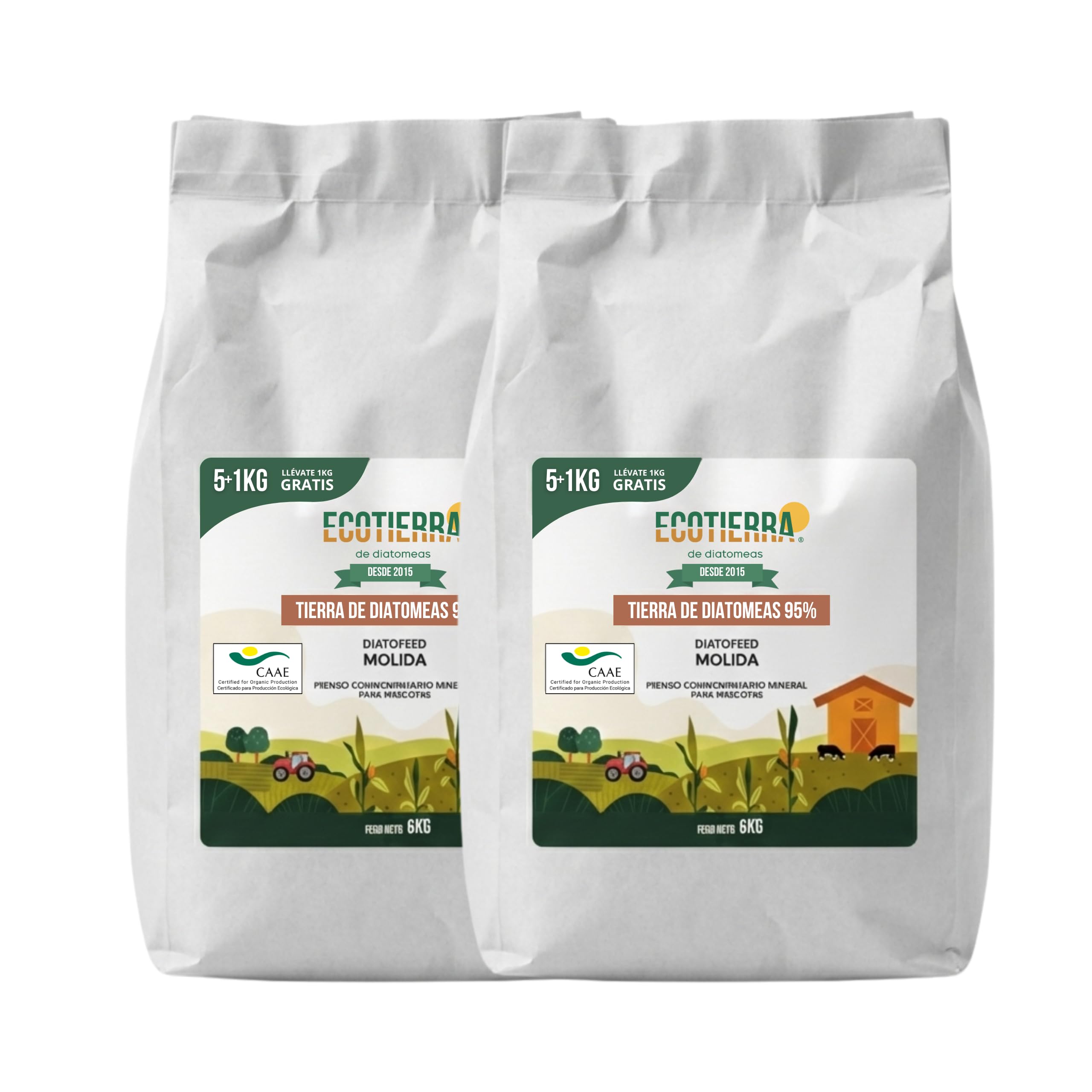 ECO Tierra de Diatomeas® Molida 12kg – Complemento Mineral a Base de Tierra de Diatomeas, Sin Calcinar, para Alimentación Animal - Seguridad, Calidad y Compromiso Desde 2015