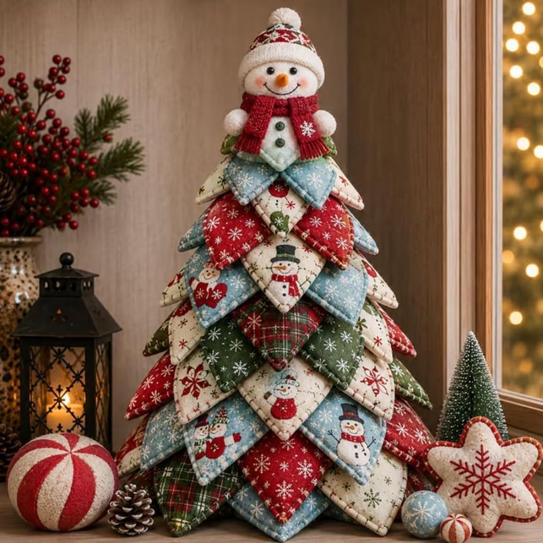 DIY Gesteppte Weihnachtsbaum-Kit, 3D-Weihnachts-Patchwork-Gewebe-DIY-Kit