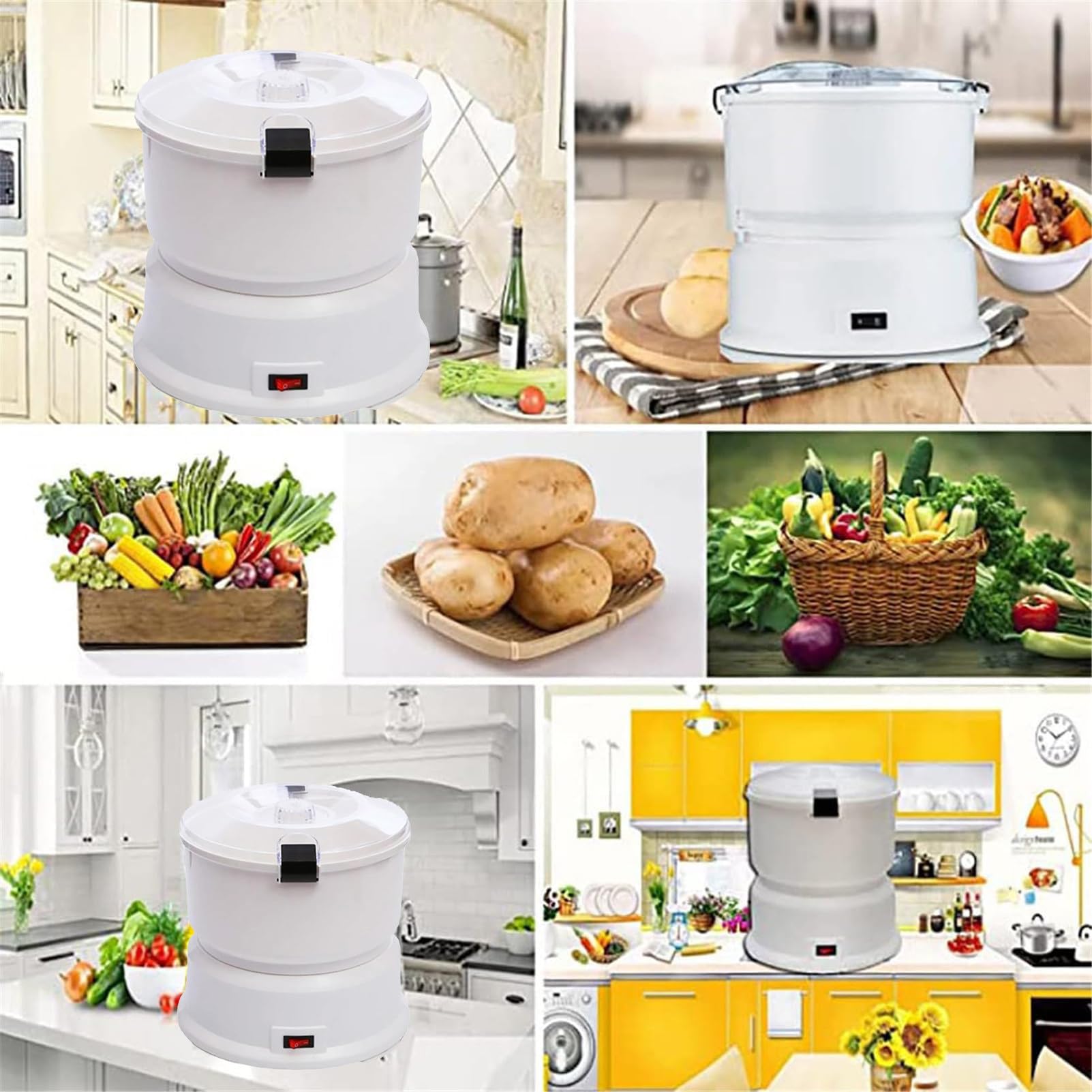 Pelapatate Elettrica, Uso 2 In 1 (Sbucciatura Patate Ed Essiccazione Verdure), Macchina Pelapatate, Capacità 1 Kg, Pelapatate Automatico Per Uso Domestico, Cucina, Ristorante, Uso Commerciale
