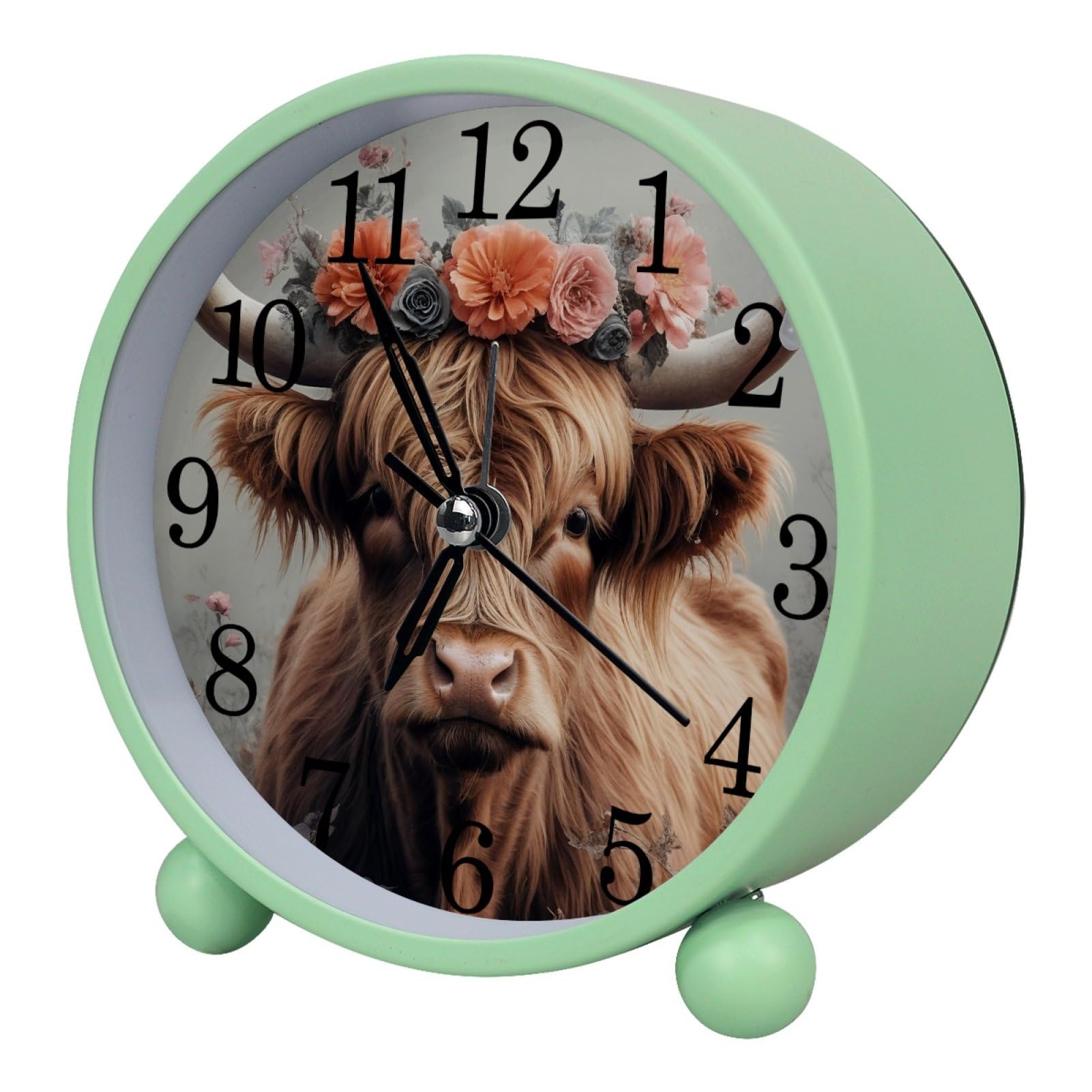 etoenbrc Watercolor Butterfly Silent Analog Alarm Clock Small Battery Operated Clock Slient Plastic Table Clock for Living Room Bedroom Color313