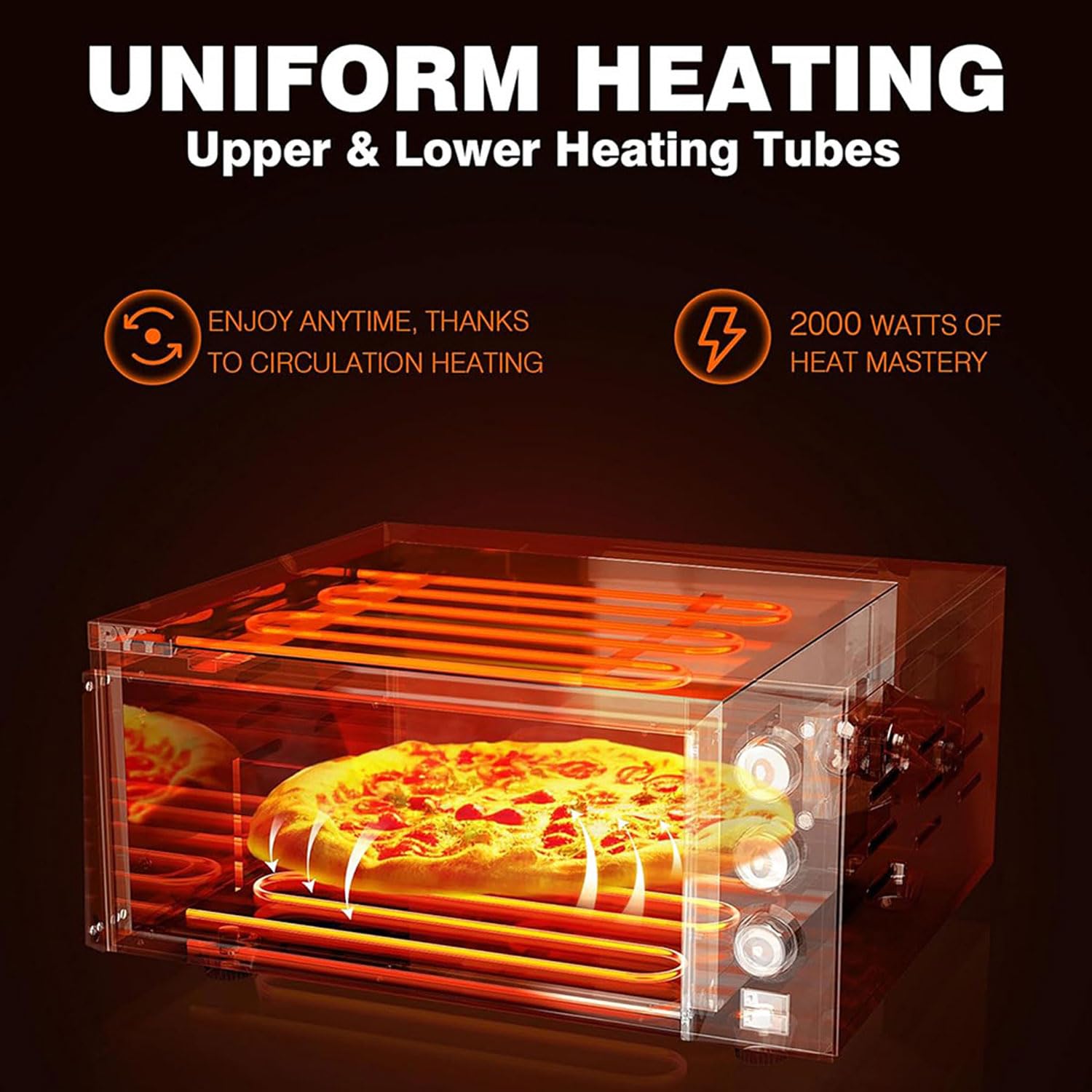 Horno De Pizza Profesional Comercial, Pizzera De Escritorio De Acero Inoxidable De 1800W, Control De Temperatura De 50-350 ℃, Temporizador De 120 Minutos, Cocina De Pizza para Tartas De Huevo