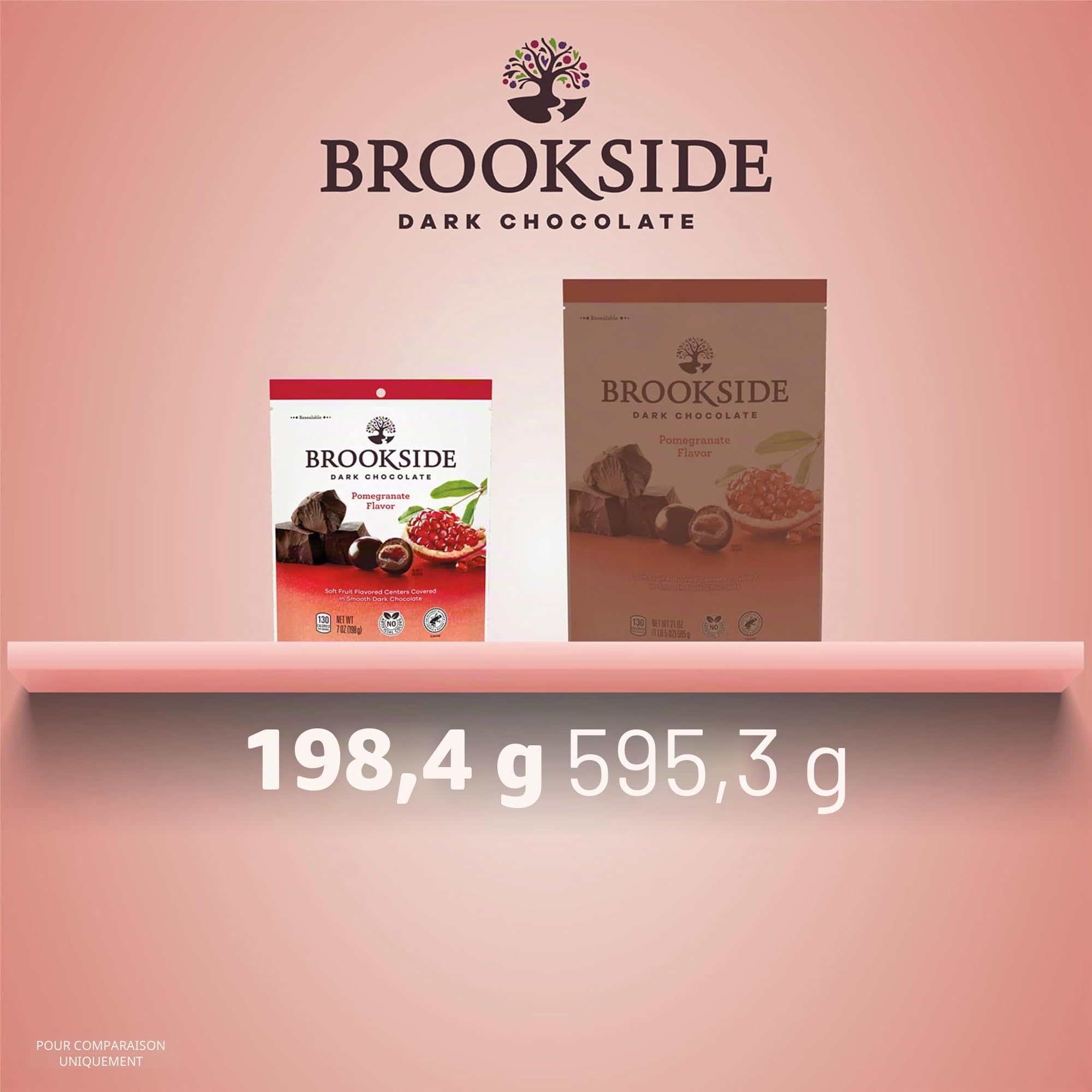Brookside Dark Chocolate Pomegranate and Fruit Flavors Candy, 7-Ounce Bag by The Hershey Company [Foods]