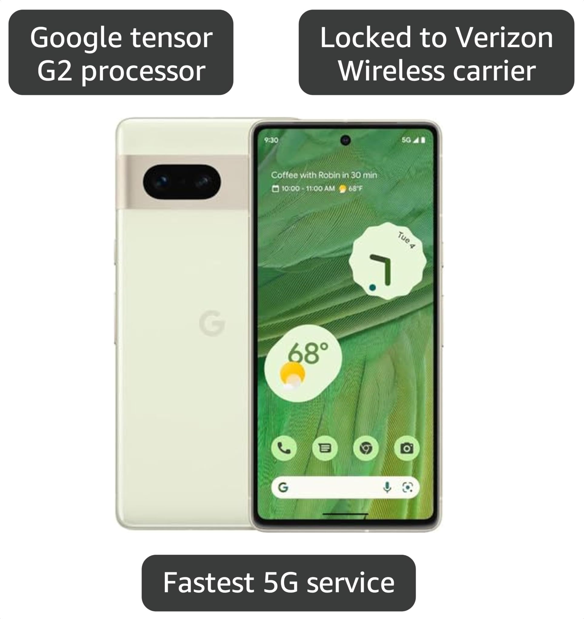 Amazon.com: Google Pixel 7, 128GB, Lemongrass - Locked to Verizon