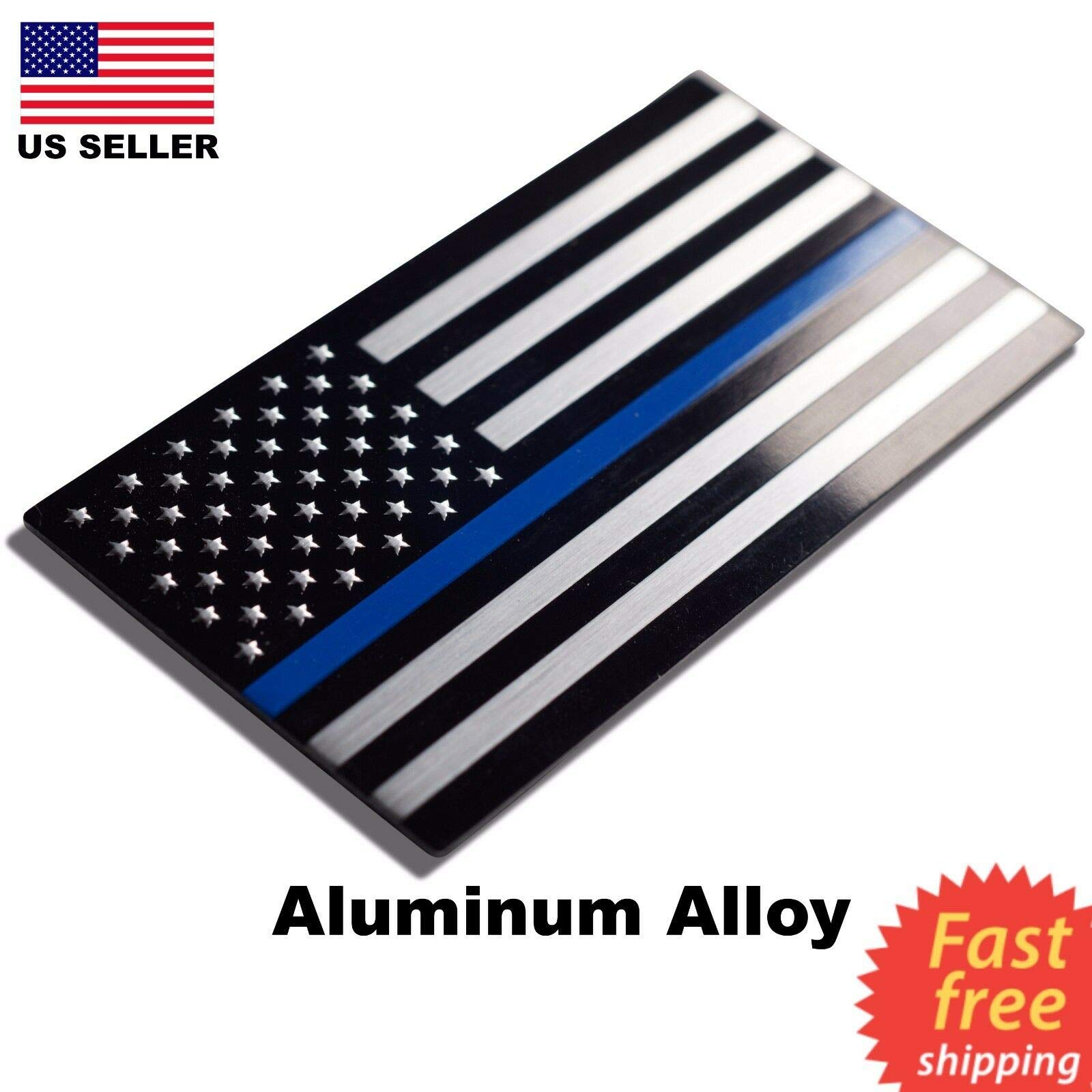 Aluminum Law Enforcement Sticker Thin Blue Line Aluminum Decal - Foto 8