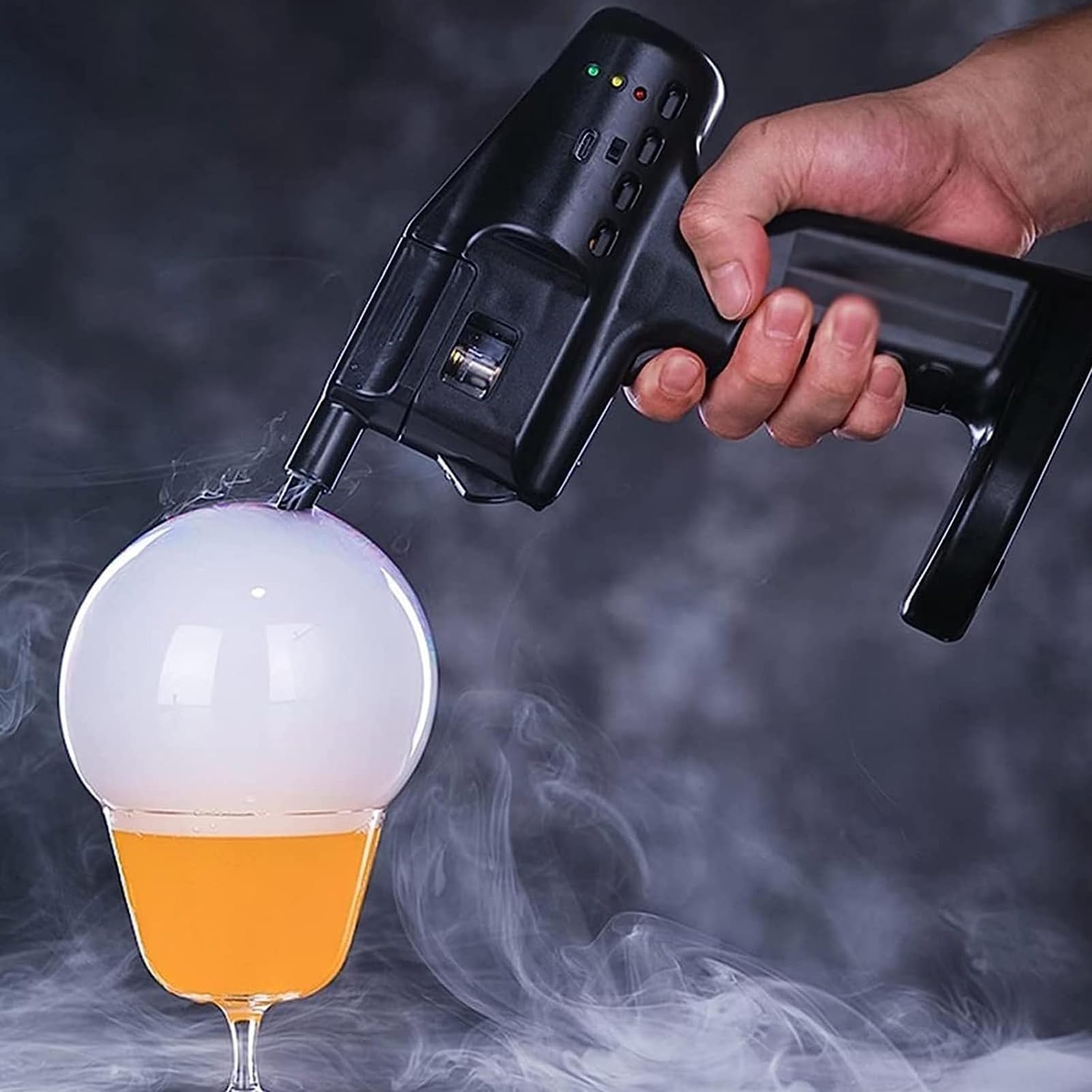 Zestaw z elektrycznym pistoletem do robienia baniek mydlanych,zestaw do wędzenia koktajli,infuzor do dymu, elektryczna wędzarnia,do wzbogacania smaku potraw i napojów, prezent dla mężczyzny/męża