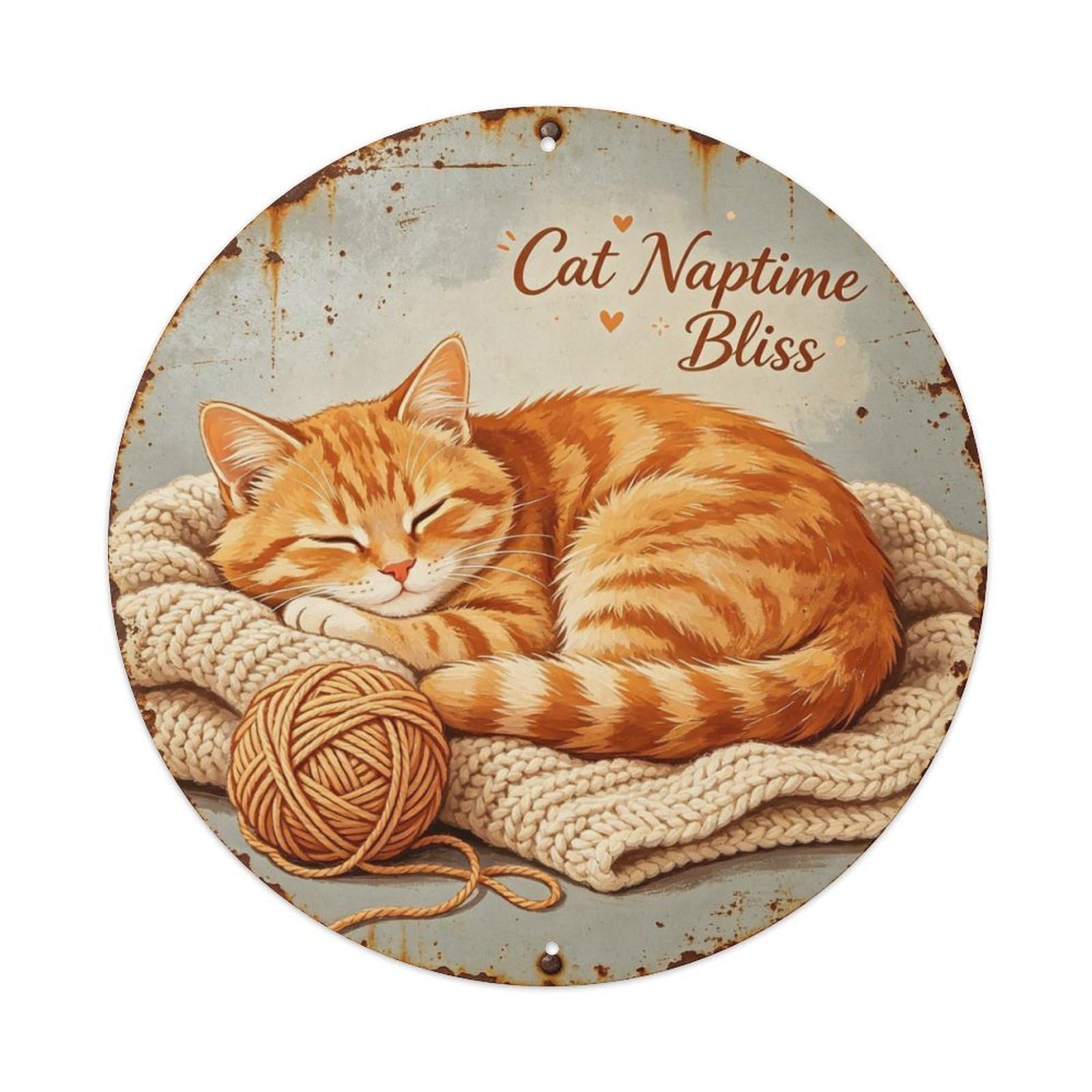 Cat Naptime Bliss Metal Tin Sign Plaque