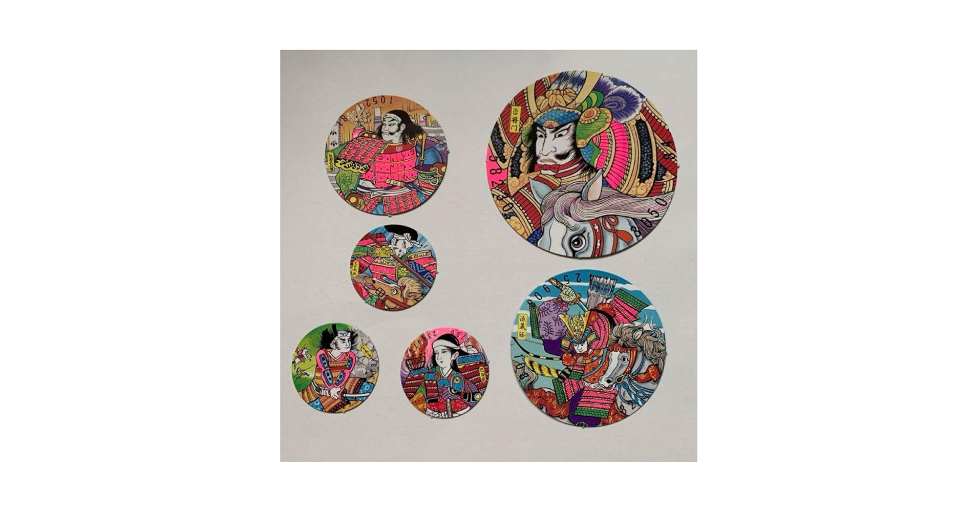 Amazon.co.jp: 丸メンコ 面子 6枚セット 戦国武将 昭和レトロ