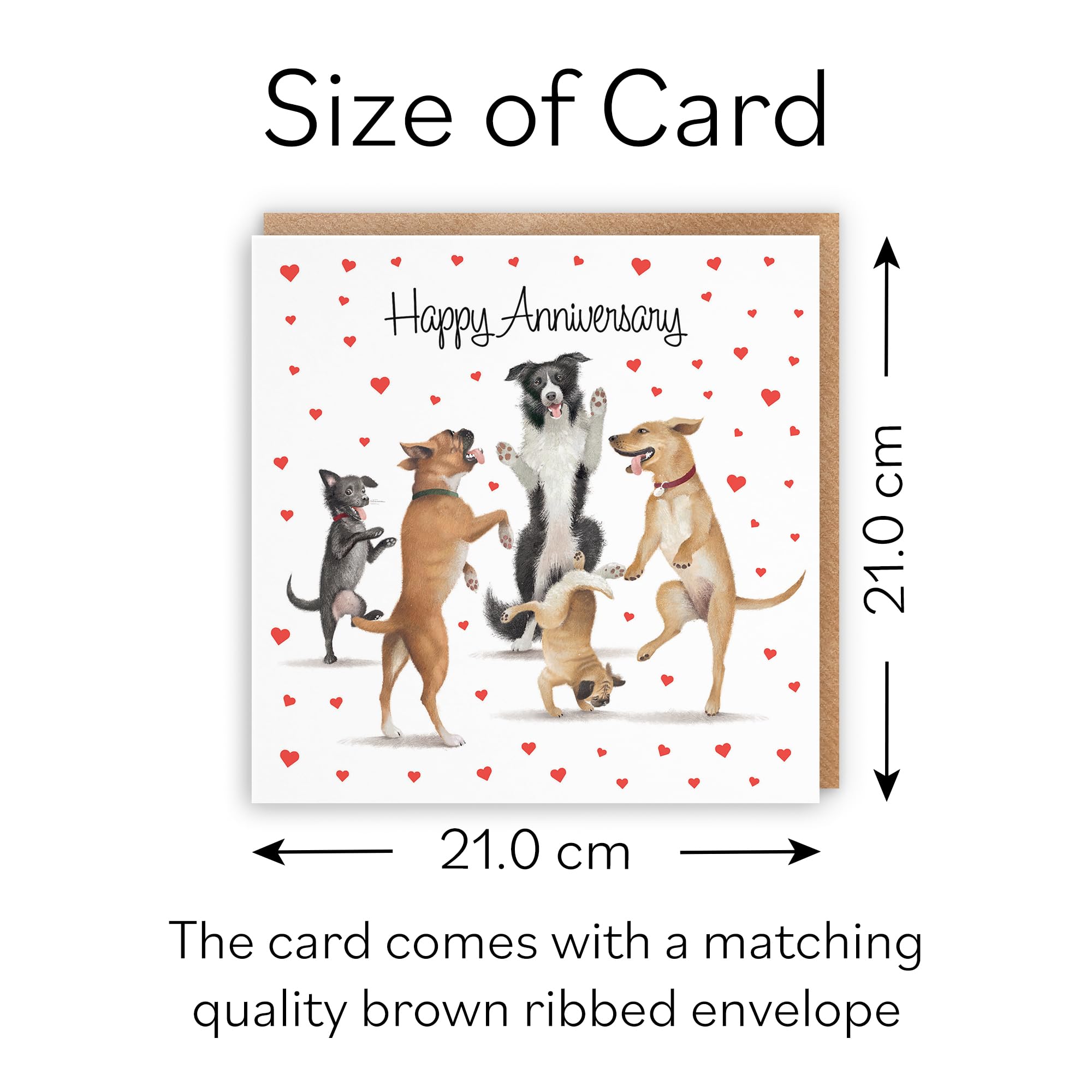 Hunts England, Large Anniversary Card for Couples Him Or Her, Dancing Dogs, Anniversary Card for Couple Wife, Husband - Image 4