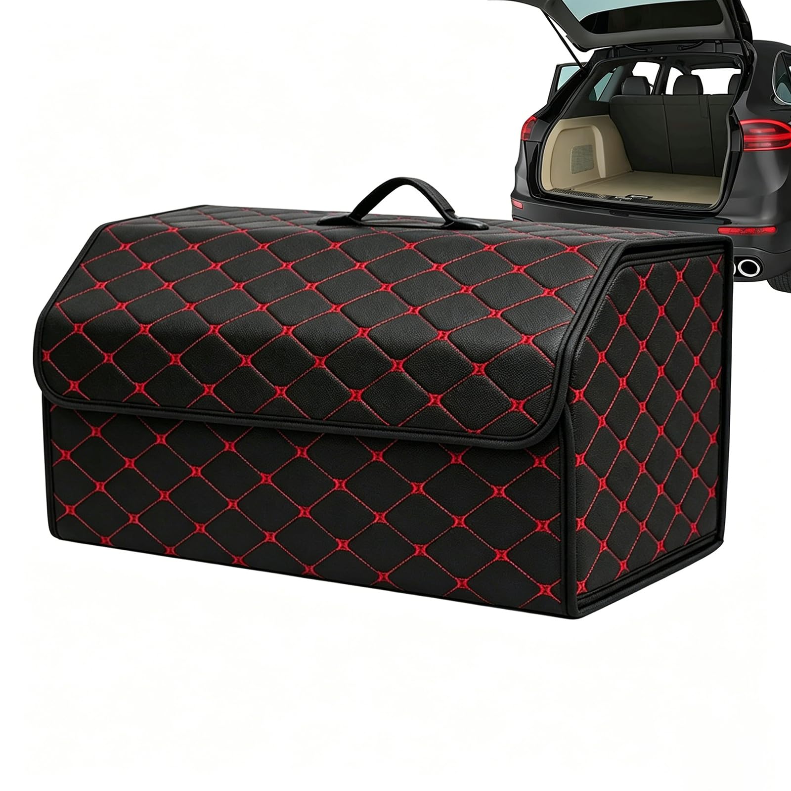Organizzatore Bagagliaio Auto, per Volvo XC40 XC90 XC60 Organizer Pelle Pieghevole Salvaspazio Contenitore Portaoggetti Impermeabile,B-S