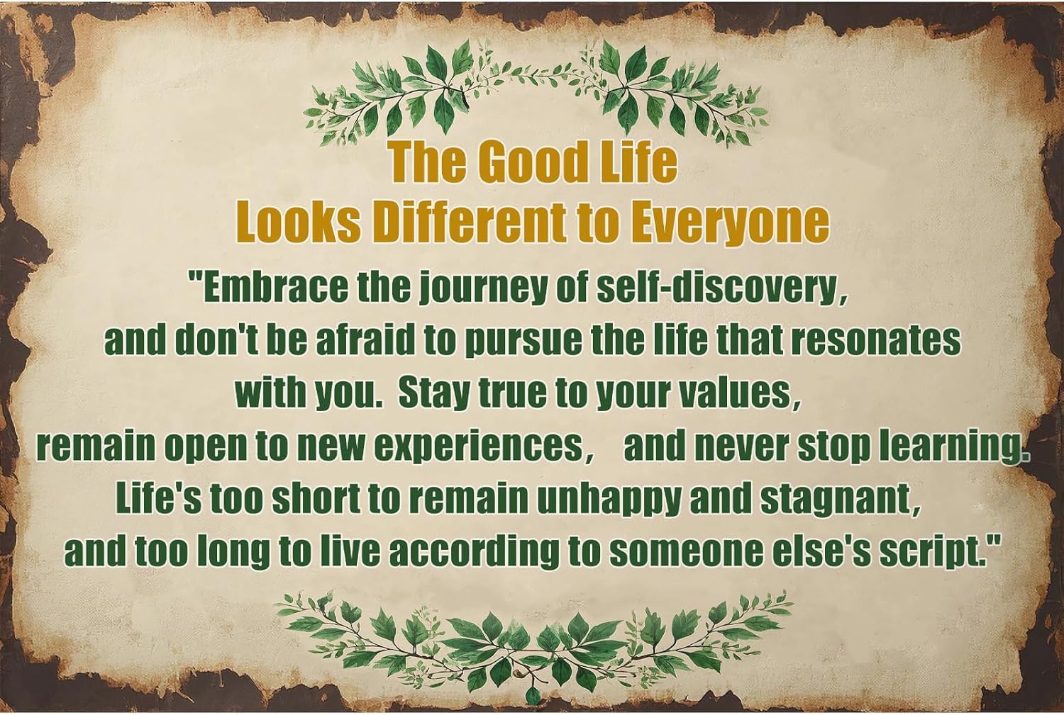 SMAZDFXX The Good Life Looks Different to Everyone Retro Tin Sign - Vintage Metal Art with Classic Designs, Durable & Colorfast for Home, Bar, Cafe, Garage, Office Decor Poster 5.5"x8"