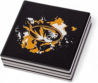 The Memory Company | Licensed NCAA 4-Pack Team Logo Ceramic Blast Coaster Set