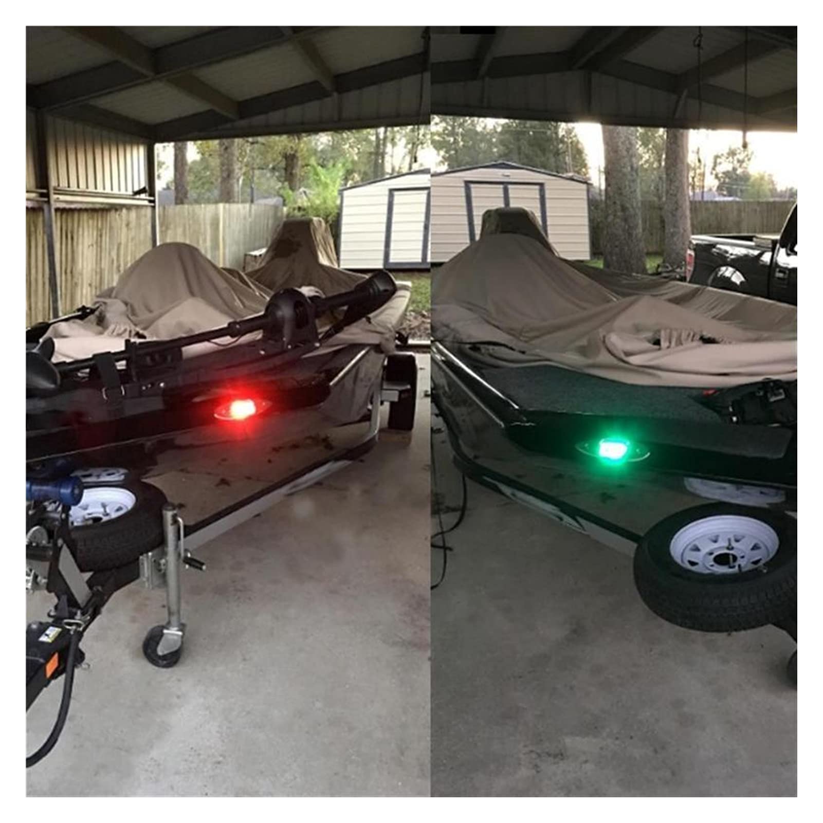 2 pz. GUIDATO Barca marina del monte rossa + verde RV LED. Luci di navigazione laterali 12V natura bianco 5050" Accessori in acciaio inossidabile Per la navigazione e la pesca