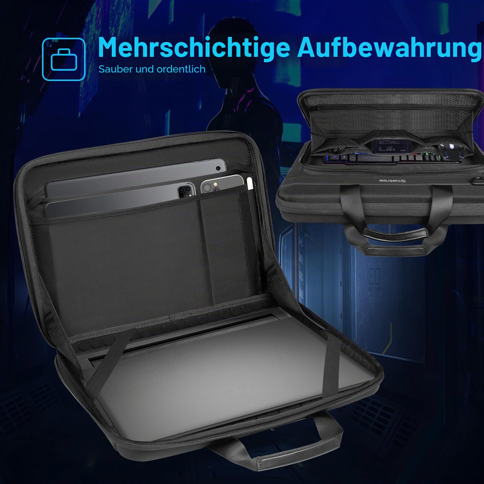 Smatree Laptop Tragetasche Kompatibel für 18 Zoll Acer Predator Helios 18 Gaming Laptop, für 18 Zoll Dell Alienware m18 R2/m18 Gaming Laptop wasserdichte Handtasche (A800XL)