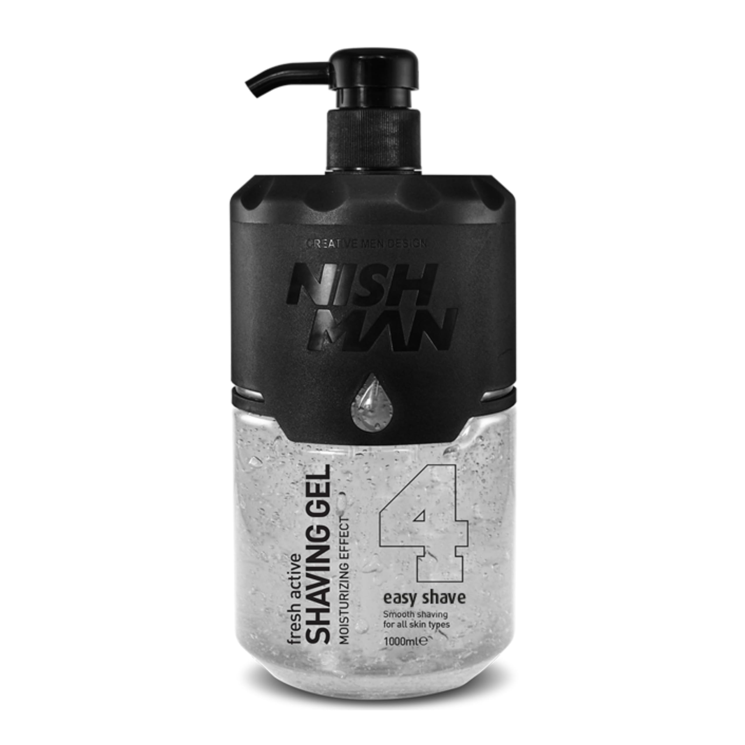NISHMAN Shaving Gel 04 - Easy Shave 1000ml - For a Smooth Shaving Experience, Moisturizing and Nourishing - Perfect Protection for a Soft Skin - Fresh and Long-Lasting Fragrance - Men's Grooming