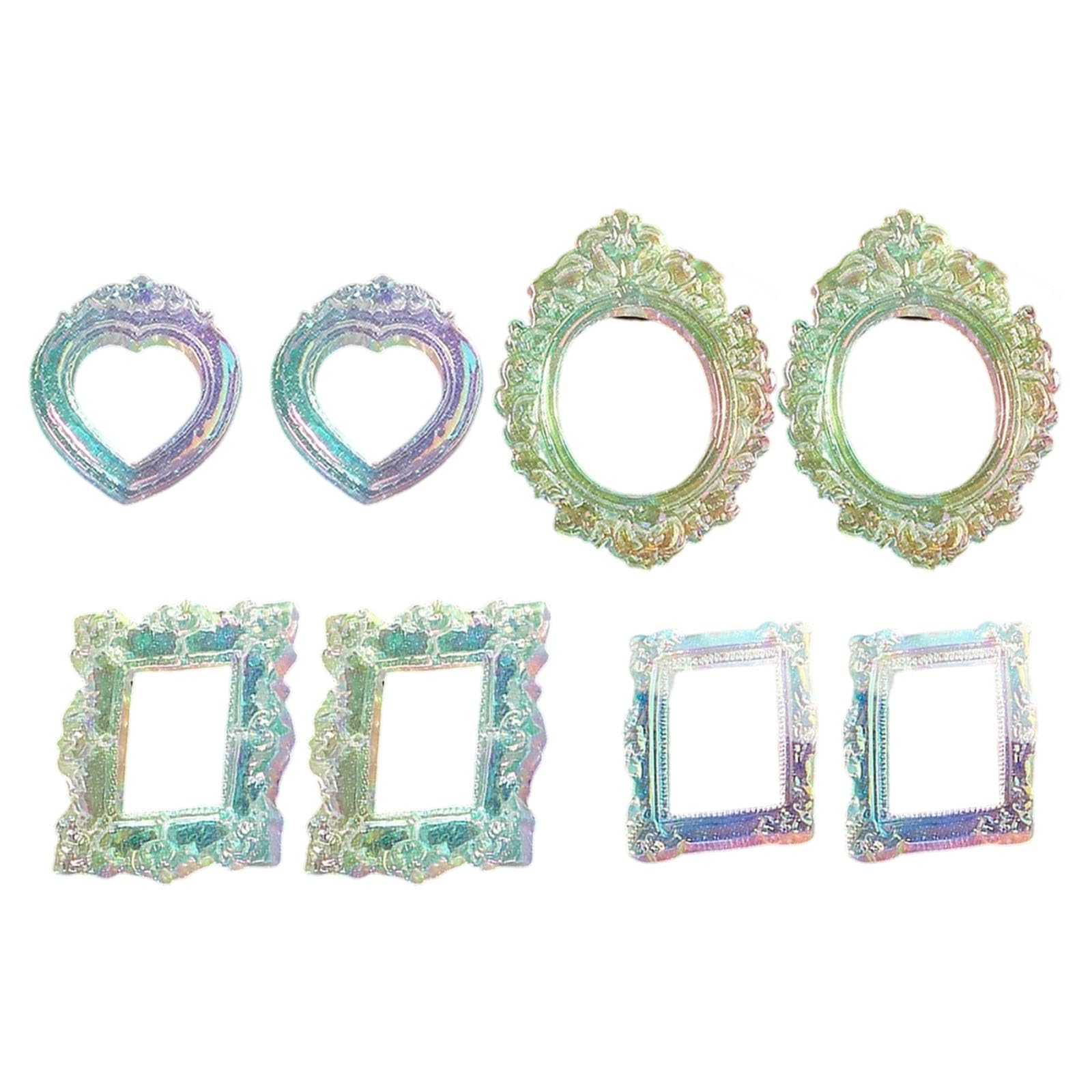 CAZSTYK Of 8 Small Photo Frame with Baroquely Styles Wear Resistance Picture Frame for Safe Decorative Photography Props Decorative Accessories