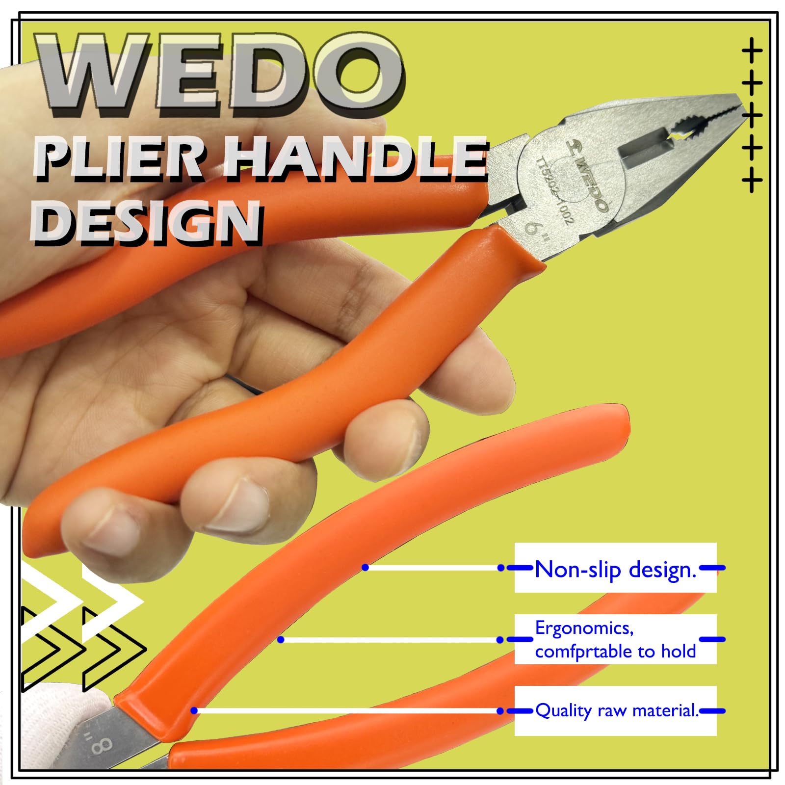WEDO Titan-Lineman-Zange, leicht, nicht magnetisch, korrosionsbeständig, einmalig gestanzt, für Luftfahrt, Marine, Biomedizin, Chemikalien, Petrochemie