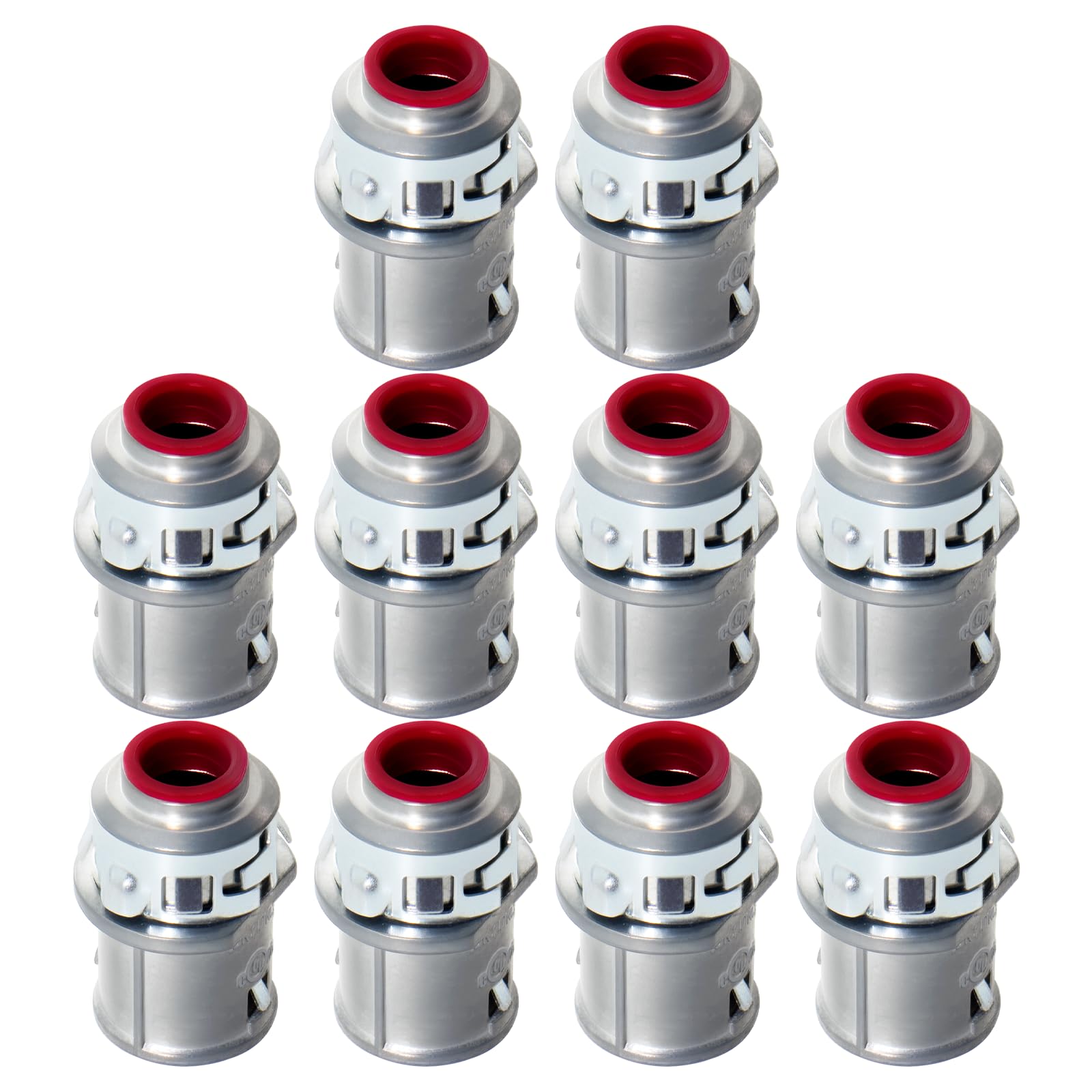 MAKERELE 3/8" Metal-Clad Cable Connector, Snap-in Conduit Fitting (10 pack)