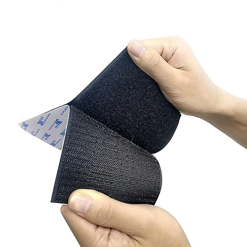 6pair Hook and Loop Tape 4in x 8in, self Adhesive Sticky Back Interlocking Nylon Fabric Fastener, Mounting Tape Heavy Duty Adhesion Picture Hanging Strips, Double Sided Carpet & Rug Fixation