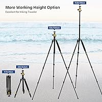 Vista 5 de Geekoto Trípode para Cámara de 73 Pulgadas - Trípode Ligero para DSLR con Cabezal Esférico de 360° y Placa de Liberación Rápida, Soporta hasta 33.07