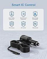 Vista 7 de Surface Pro Cargador de coche 15V2.58A Surface Car Adapter para Microsoft Surface Pro 3/Pro 4/Pro 5/Pro 6/Pro 7/Pro X Tablet, Surface Book, Surface