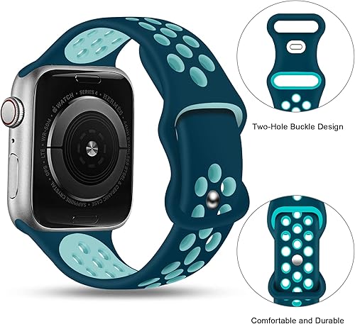 Miniatura 9 de Correas deportivas compatibles con correas de Apple Watch de 1.496 in 1.575 in 1.614 in 1.654 in 1.732 in 1.772 in 1.811 in 1.929 in, correa