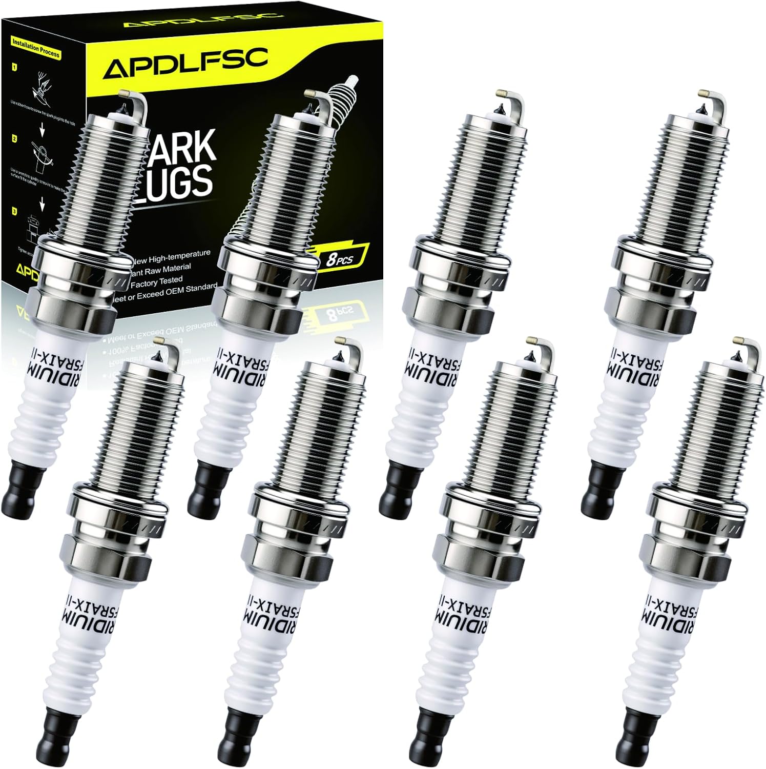8 Pack 4469 Iridium Spark Plugs LFR5AIX-11 fit for 2009-2020 Dodge Challenger Charger Dakota Durango Ram 1500/2500/3500, Nissan Armada nv3500 Pathfinder titan, Infiniti hyundai kia jeep Chrysler 300