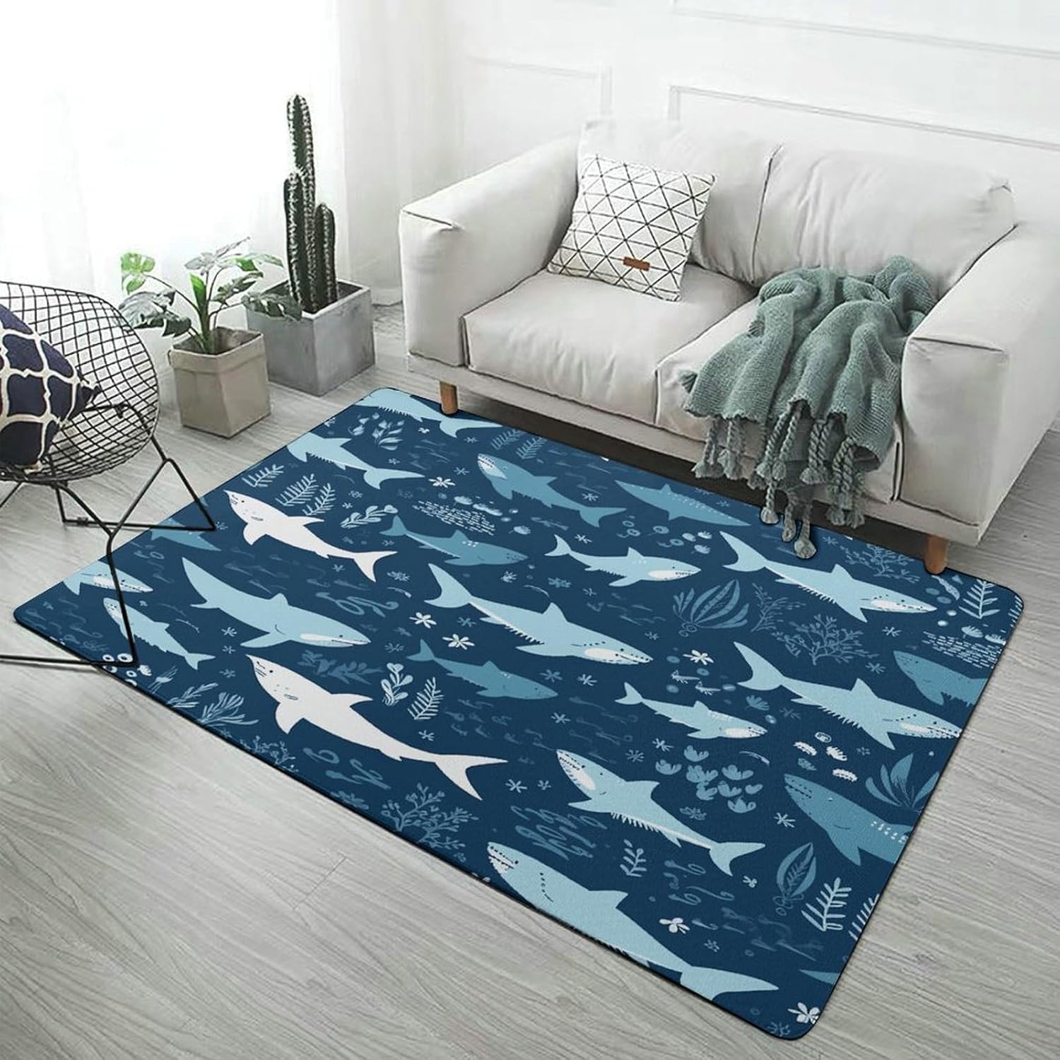 Sharksm Carpet for Living Room,Washable Dining Room Non-Slip Under Table Rug 40“x60”Large Rugs Lndoor Home Decoration Stain Resistant Carpet for Bedroom