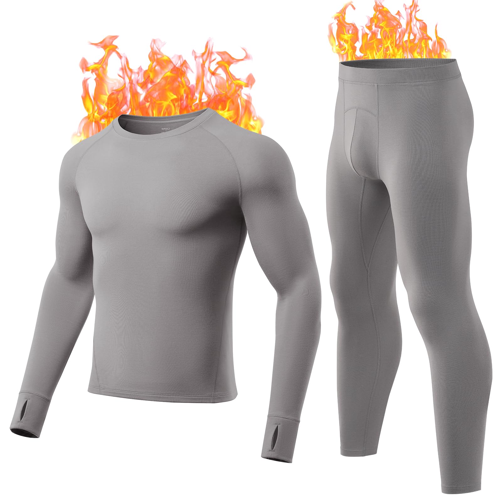 gagli Thermisch ondergoed voor heren, zachte fleece gevoerde tops