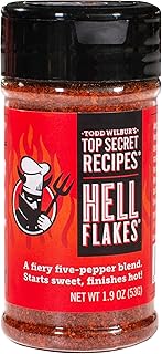 Hell Flakes - Next-Level Crushed Red Pepper Flakes - A Unique Blend of 5 Peppers - Starts Sweet, Finishes Hot - Use on Pizza, Pasta, Eggs, Burgers, BBQ & More - 1.9 oz