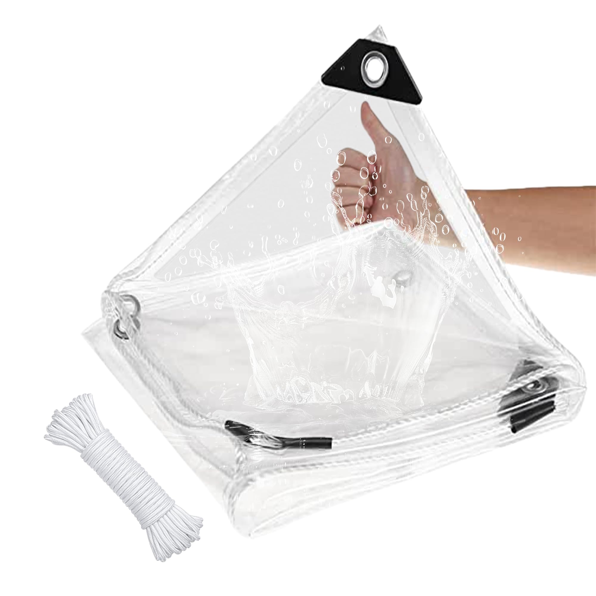 Lona de protección toldo reforzado PVC transparente de alta densidad resistente a la intemperie