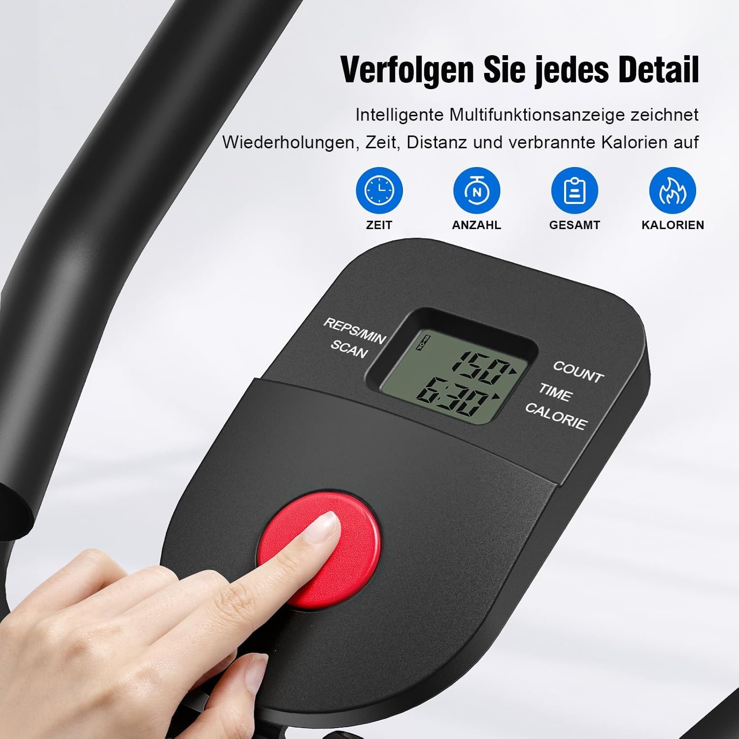 Bauchtrainer für Zuhause, Verstellbarer Bauchmuskeltrainer mit Doppel-Schienensystem, 200 kg belastbar, klappbar, Ganzkörper-Trainingsgerät fürs Home Gym, Widerstandsbänder & LCD-Monitor