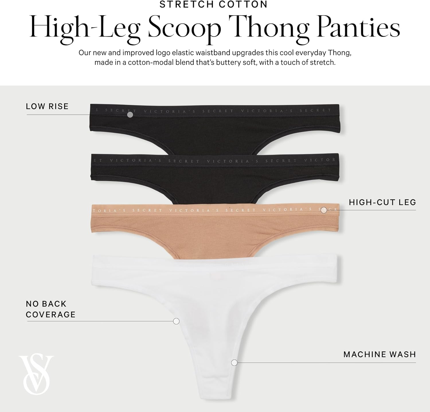 Victoria's Secret Women's Cotton Thong Underwear, Panties for Women, Multi Pack (XS-XXL) - Image 4
