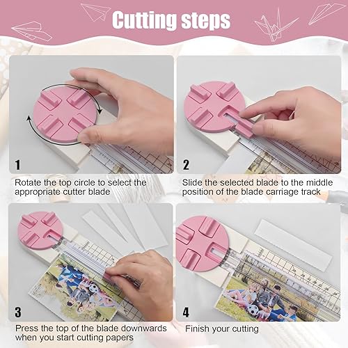 Miniatura 5 de WBJKZJD Cortador de papel, cortador de papel artesanal de 4 estilos, herramienta multifunción para cortar papel, fotos, álbumes de recortes,
