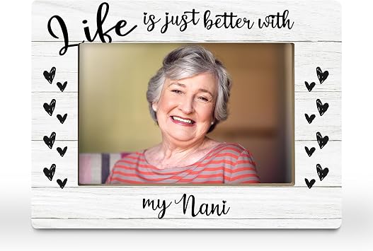 Nani Gifts Picture Frame, Grandmother Nana Gifts from Grandchildren Grandkids, Best Grandma Ever Gift for Nonnie Grandma Women Photo Frame 4x6 Horizontal Photo for Tabletop Display
