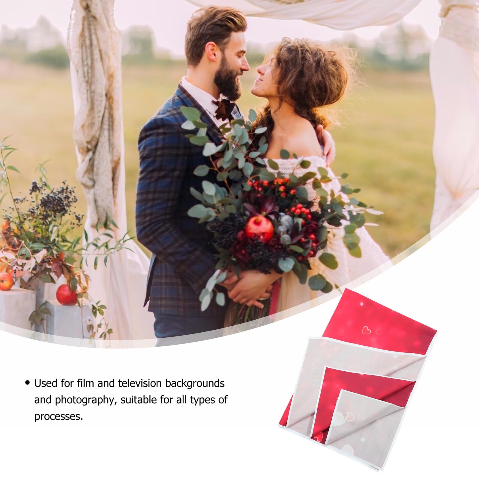 Mikinona Sfondo Fotografico per Matrimonio Motivo Cuore d'Amore in Poliestere Decorazione Murale per Feste Romantiche Telo Pieghevole per Eventi Studio Fotografico e Celebrazioni