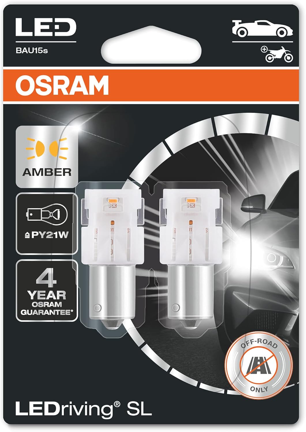 OSRAM ULTRA LIFE Lampade P21W - 2 Pezzi, Durata Fino A 4 Volte Maggiore