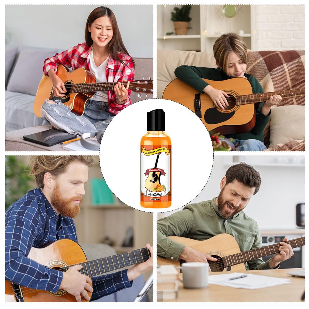 Huile pour Touches de Guitare,Huile de Citron pour Touche Guitare,Accessoires de Nettoyage,Lubrifiant pour Guitar,Ukulélé,120ML